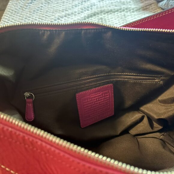 Coach Leather Pleated Shoulder Bag F13731 – Raspberry Pink - Picture 8 of 9